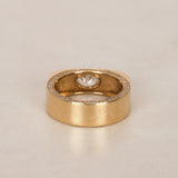 14K Yellow Gold Diamond Art Deco Trace Ring, Size US 6.75