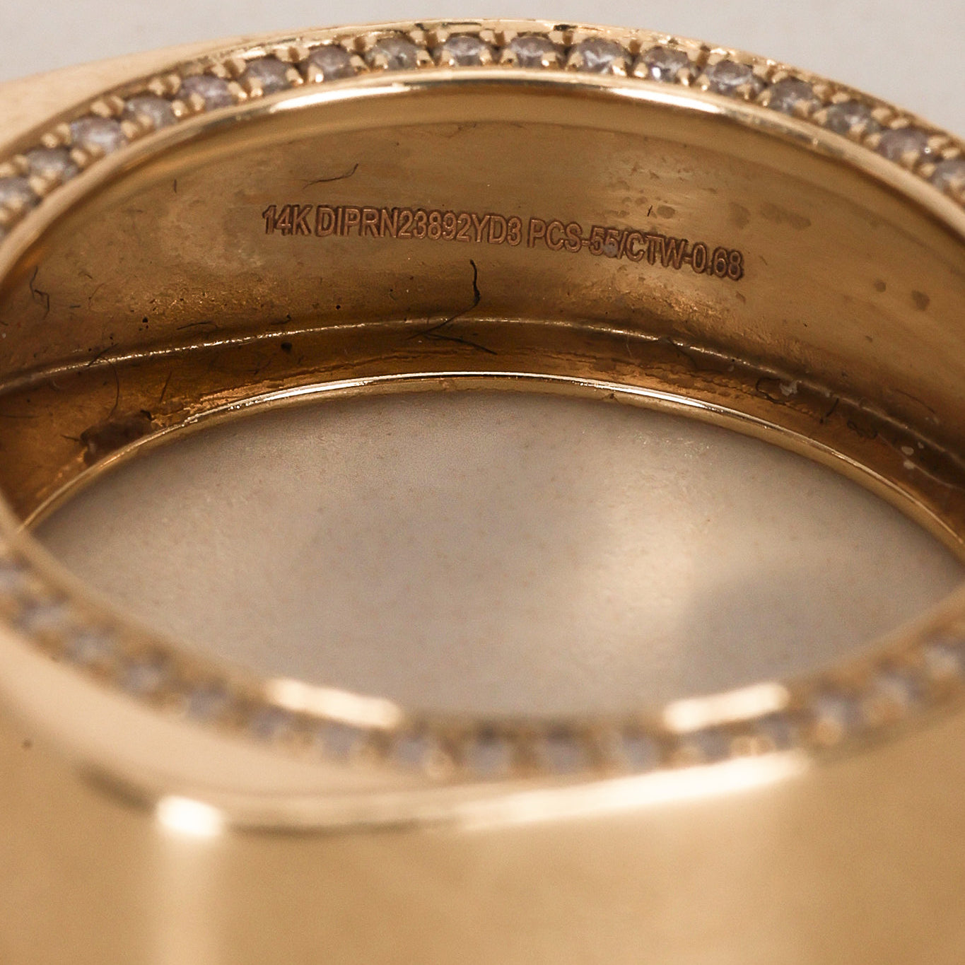 14K Yellow Gold Diamond Art Deco Trace Ring, Size US 6.75