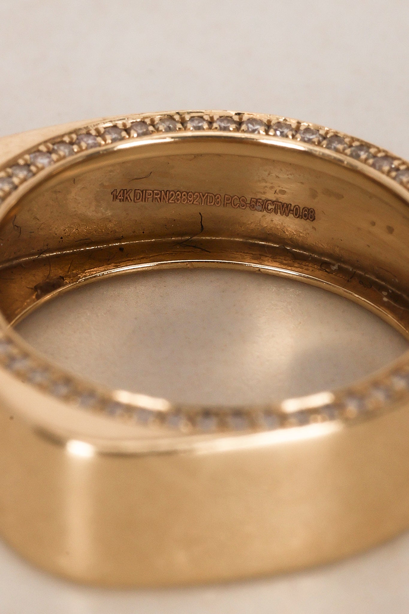 14K Yellow Gold Diamond Art Deco Trace Ring, Size US 6.75