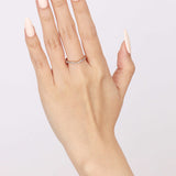 14K Rose Gold Diamond Ridged Channel Ring, Size US 7