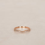14K Rose Gold Diamond Ridged Channel Ring, Size US 7