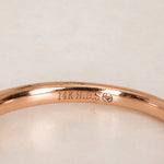 14K Rose Gold Diamond Ridged Channel Ring, Size US 7
