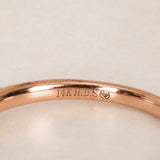 14K Rose Gold Diamond Ridged Channel Ring, Size US 7