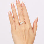 14K Yellow Gold and Pavé Diamond Wave Ridge Ring, Size US 6.75
