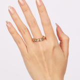 18K Yellow Gold Floating Diamond Cutout Band Ring, Size US 7.5