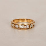 18K Yellow Gold Floating Diamond Cutout Band Ring, Size US 7.5
