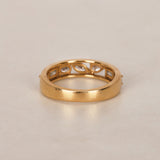 18K Yellow Gold Floating Diamond Cutout Band Ring, Size US 7.5