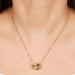 14K Yellow Gold FashioNica Mother of Pearl Mariner Chain Pendant Box Chain Necklace
