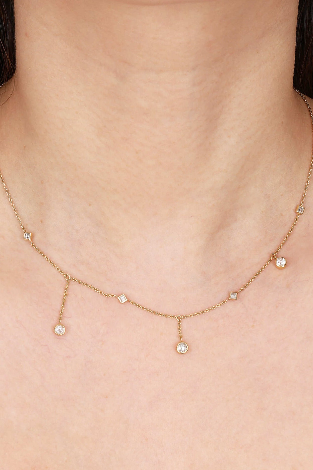 14K Yellow Gold and Diamond Constellation Necklace