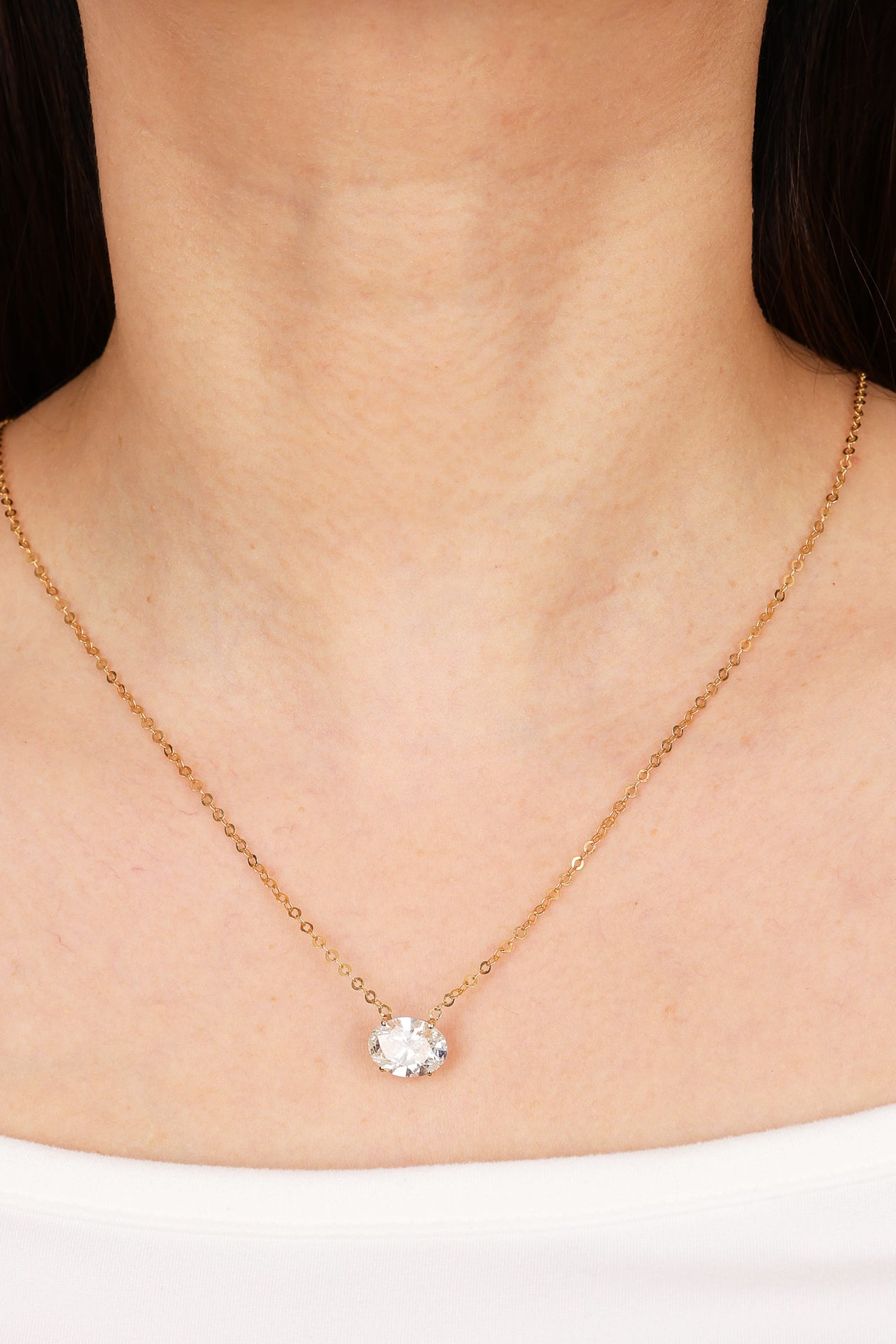 14K Yellow Gold and Lab Grown Diamond Pendant Necklace