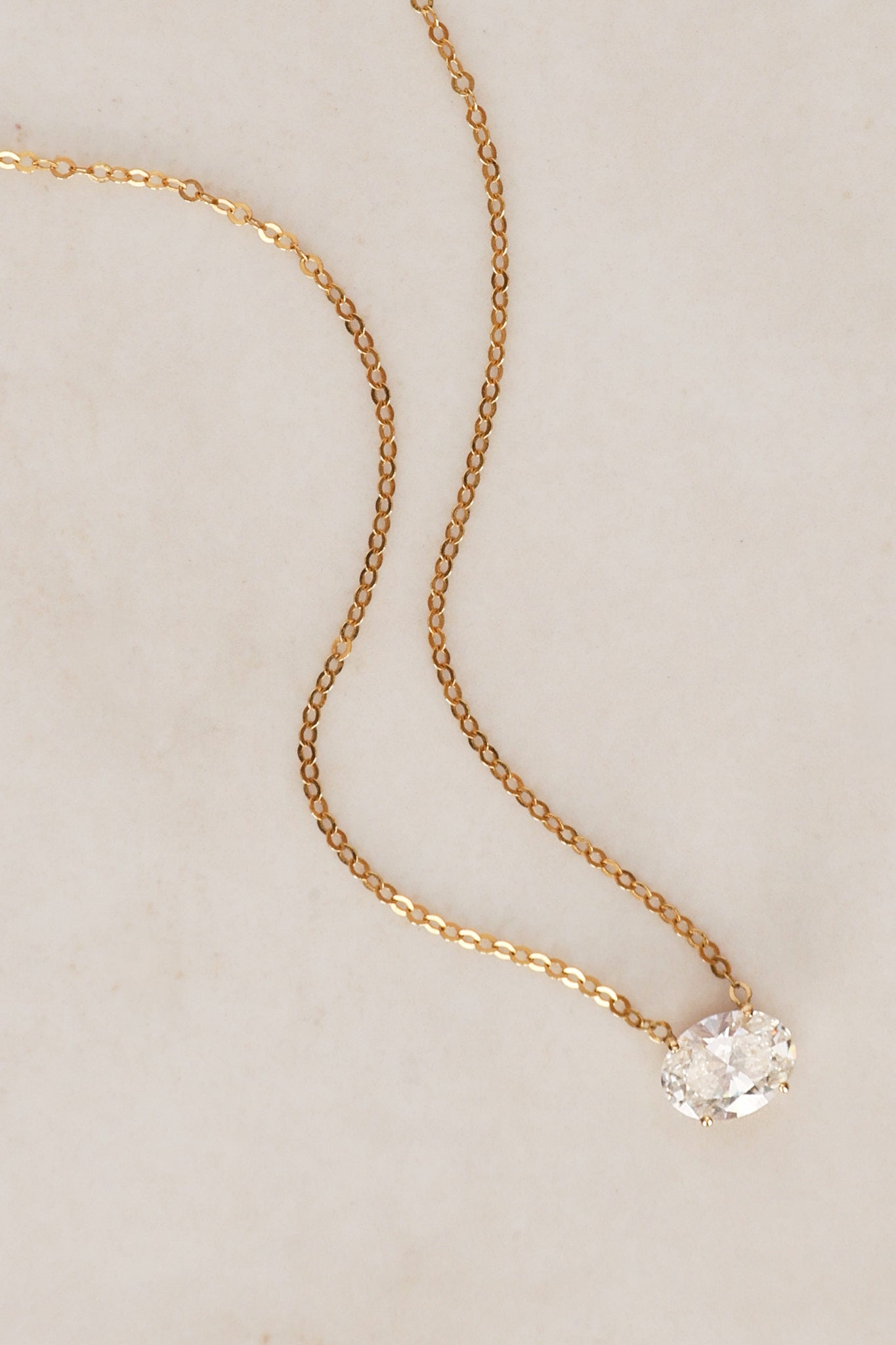 14K Yellow Gold and Lab Grown Diamond Pendant Necklace