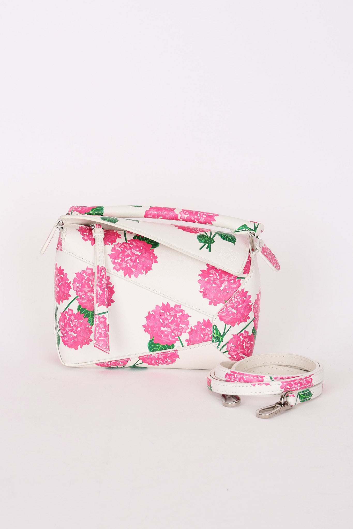 Loewe Mini White Floral Puzzle Edge Bag