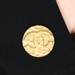 Chanel 1994 Aged Gold Logo Brooch 24K GP - Drop 49