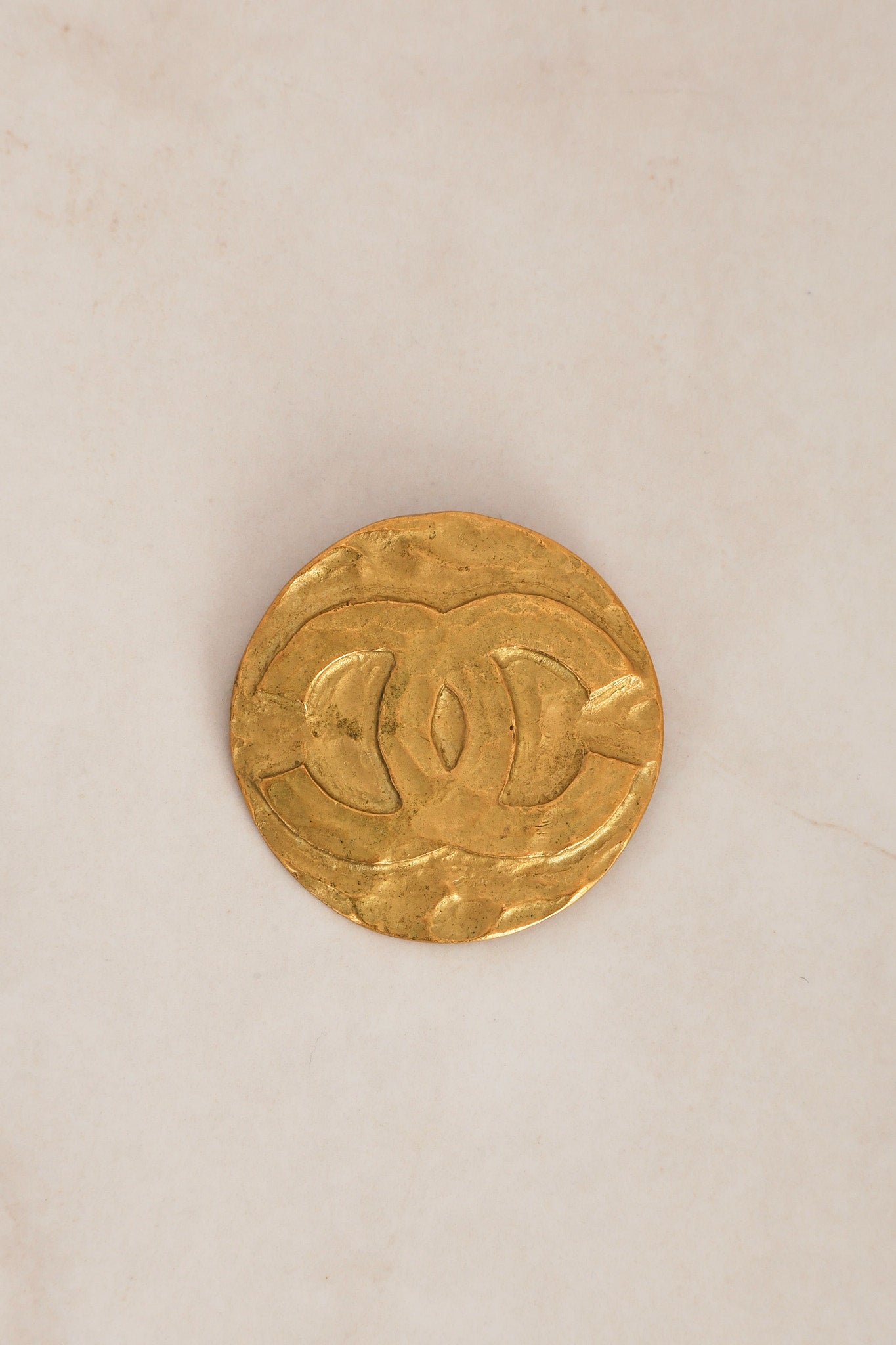 Chanel Gold Logo Brooch