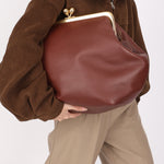 Coach Large Kisslock Frame Bag Brown