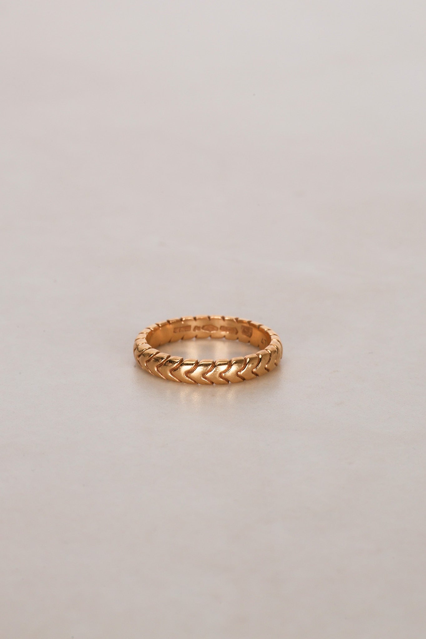 Bvlgari 18K Rose Gold Spiga Ring, Size US 4.25