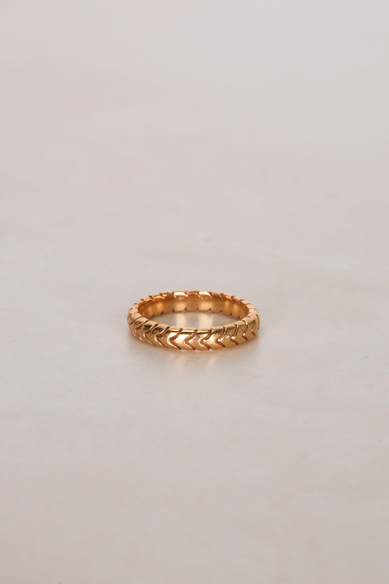 Bvlgari 18K Rose Gold Spiga Ring, Size US 4.25