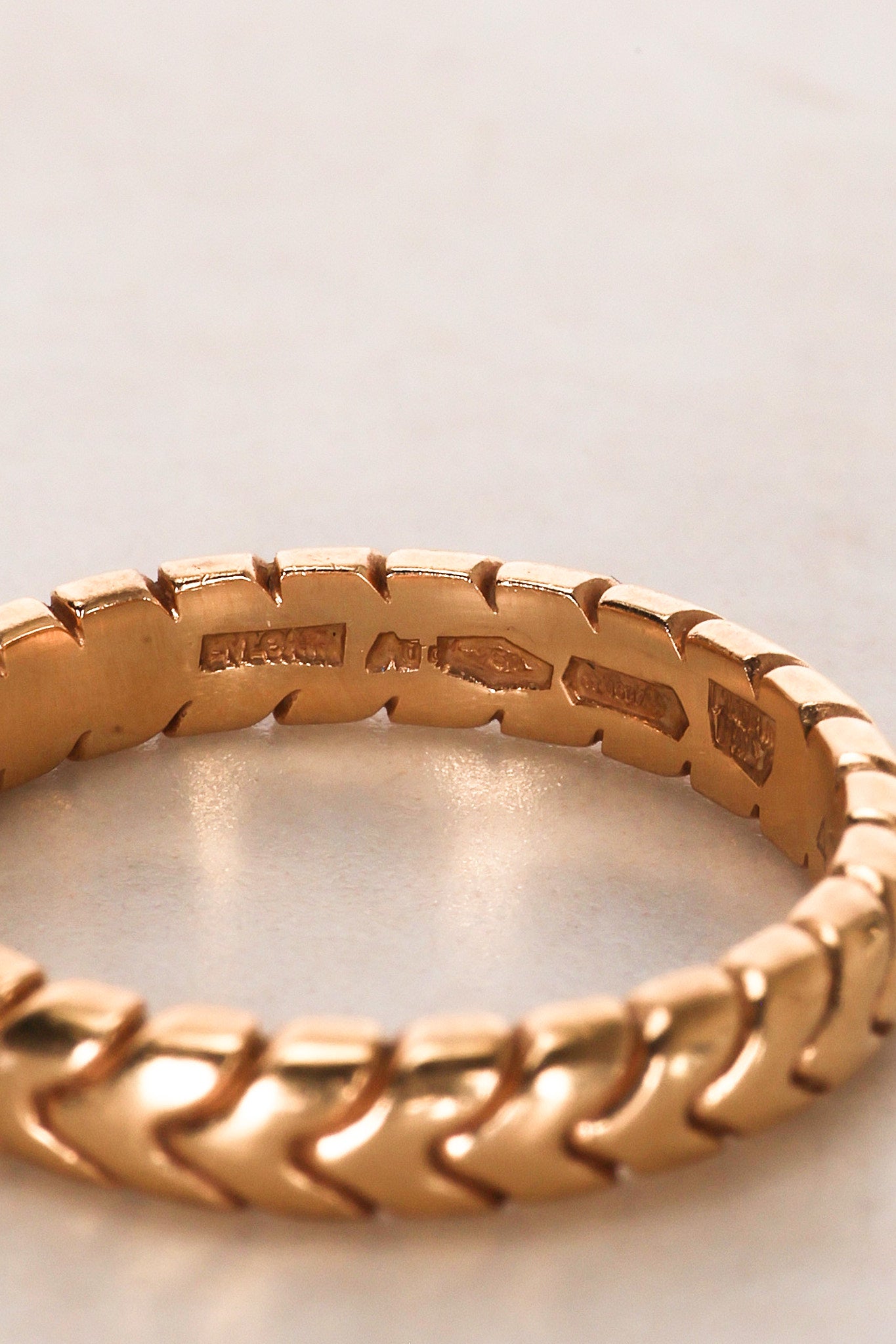 Bvlgari 18K Rose Gold Spiga Ring, Size US 4.25