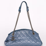 Chanel Crinkled Calfskin Blue Shoulder Bag