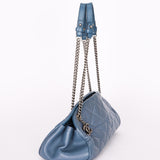 Chanel Crinkled Calfskin Blue Shoulder Bag