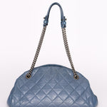 Chanel Crinkled Calfskin Blue Shoulder Bag