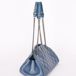 Chanel Crinkled Calfskin Blue Shoulder Bag