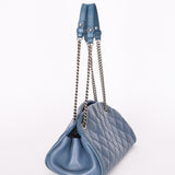 Chanel Crinkled Calfskin Blue Shoulder Bag