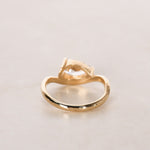 14K Yellow Gold and Lab-Grown Diamond Pear Curved Pinky Ring