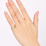 14K Yellow Gold and Lab-Grown Diamond Pear Curved Pinky Ring