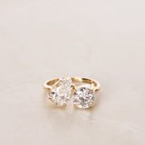 14K Yellow Gold and Lab-Grown Diamond Duo Ring, Size US 4