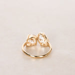 14K Yellow Gold and Lab-Grown Diamond Duo Ring, Size US 4