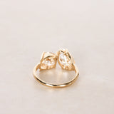 14K Yellow Gold and Lab-Grown Diamond Duo Ring, Size US 4