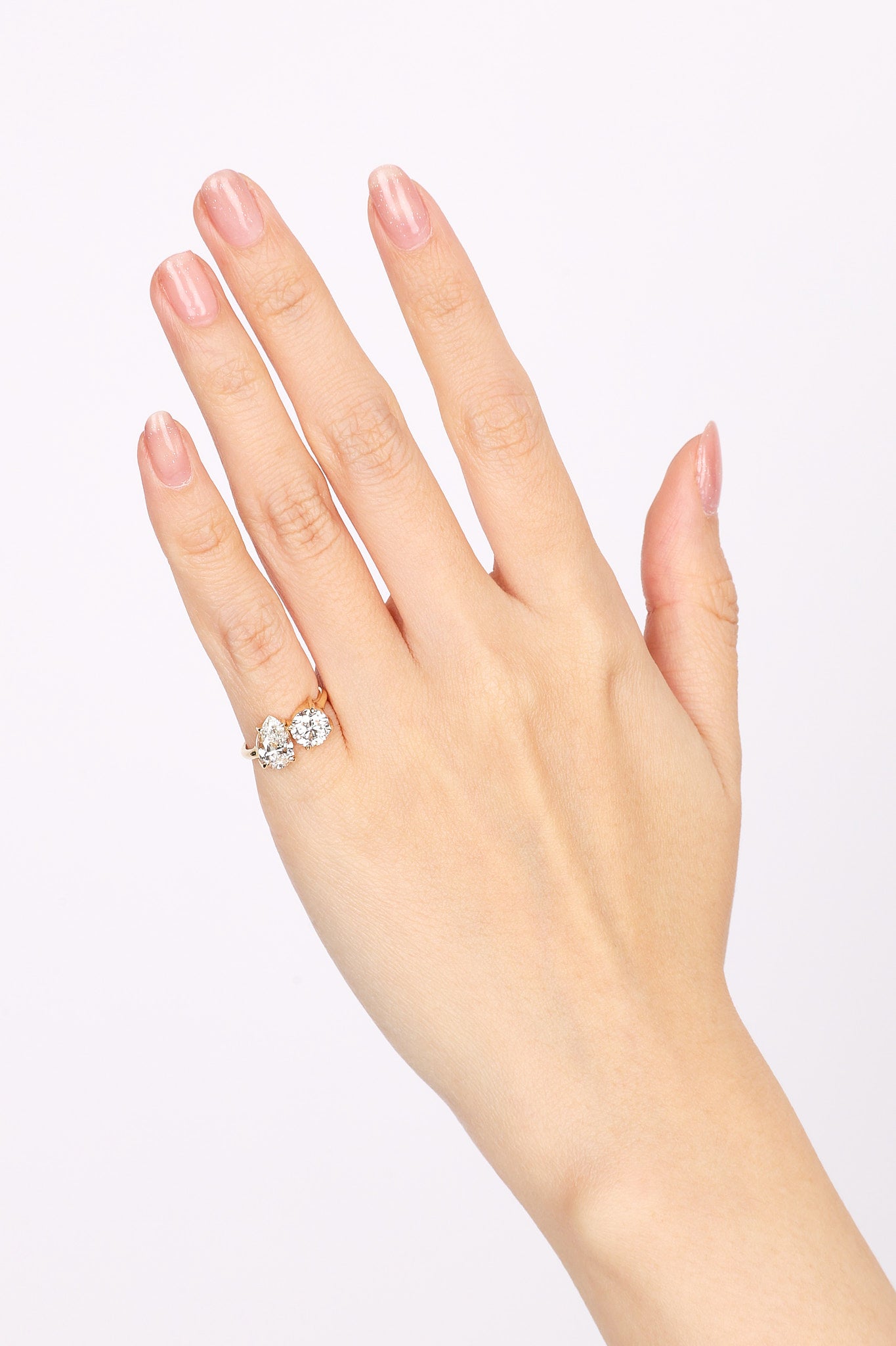 14K Yellow Gold and Lab-Grown Diamond Duo Ring, Size US 4