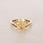 14K Yellow Gold and Lab-Grown Yellow Oval Diamond Curve Pinky Ring, Size US 4