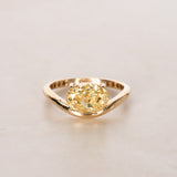 14K Yellow Gold and Lab-Grown Yellow Oval Diamond Curve Pinky Ring, Size US 4