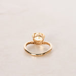 14K Yellow Gold and Lab-Grown Yellow Oval Diamond Curve Pinky Ring, Size US 4