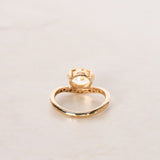 14K Yellow Gold and Lab-Grown Yellow Oval Diamond Curve Pinky Ring, Size US 4