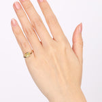 14K Yellow Gold and Lab-Grown Yellow Oval Diamond Curve Pinky Ring, Size US 4