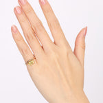14K Yellow Gold and Lab-Grown Yellow Oval Diamond Curve Pinky Ring, Size US 4