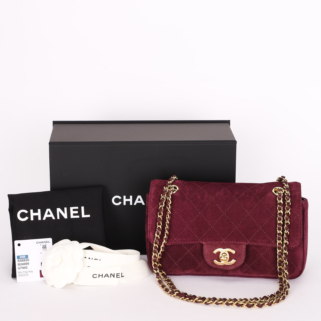 Chanel Mini Rectangular Purple Suede GHW