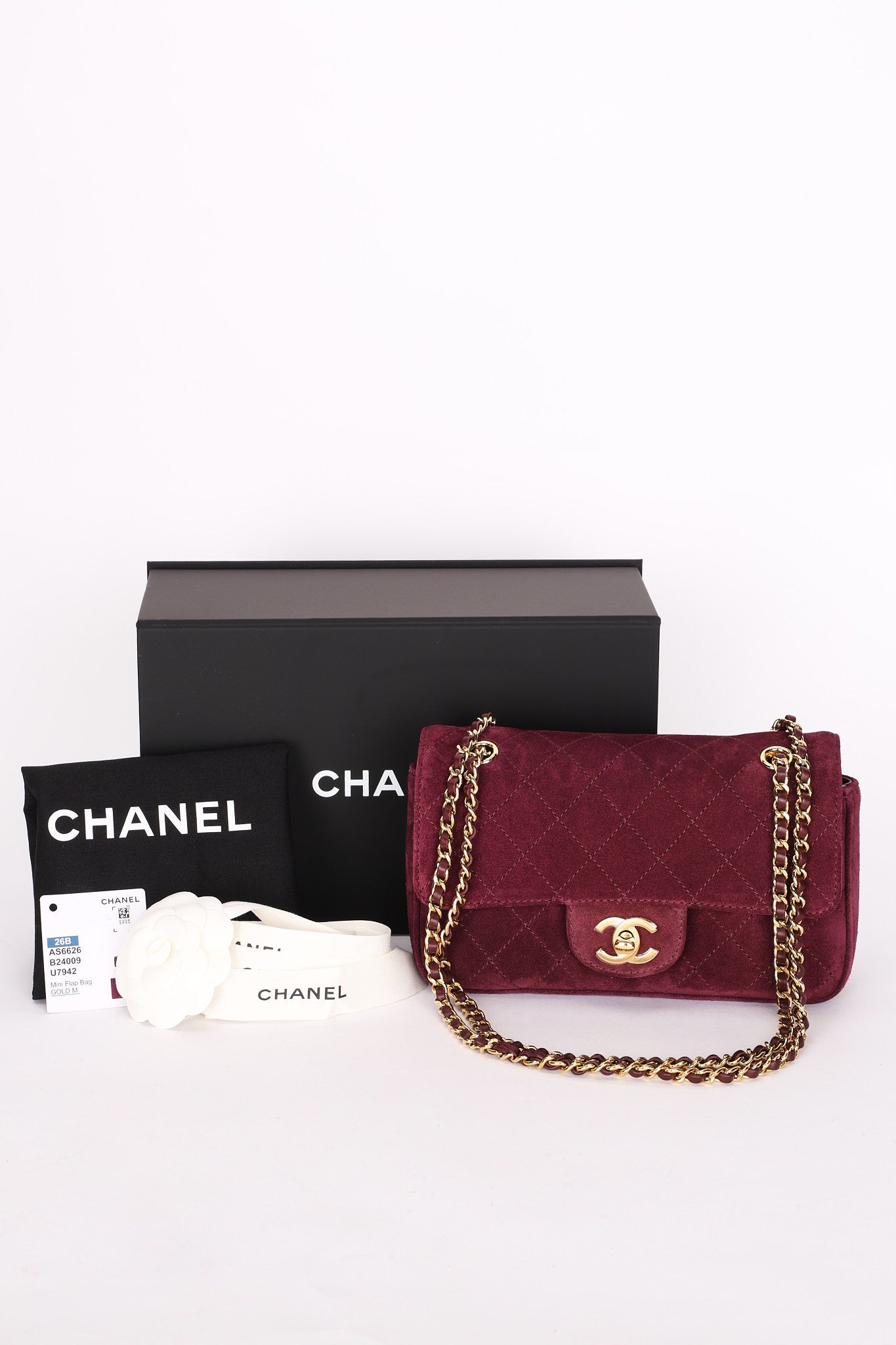 Chanel Mini Rectangular Purple Suede GHW