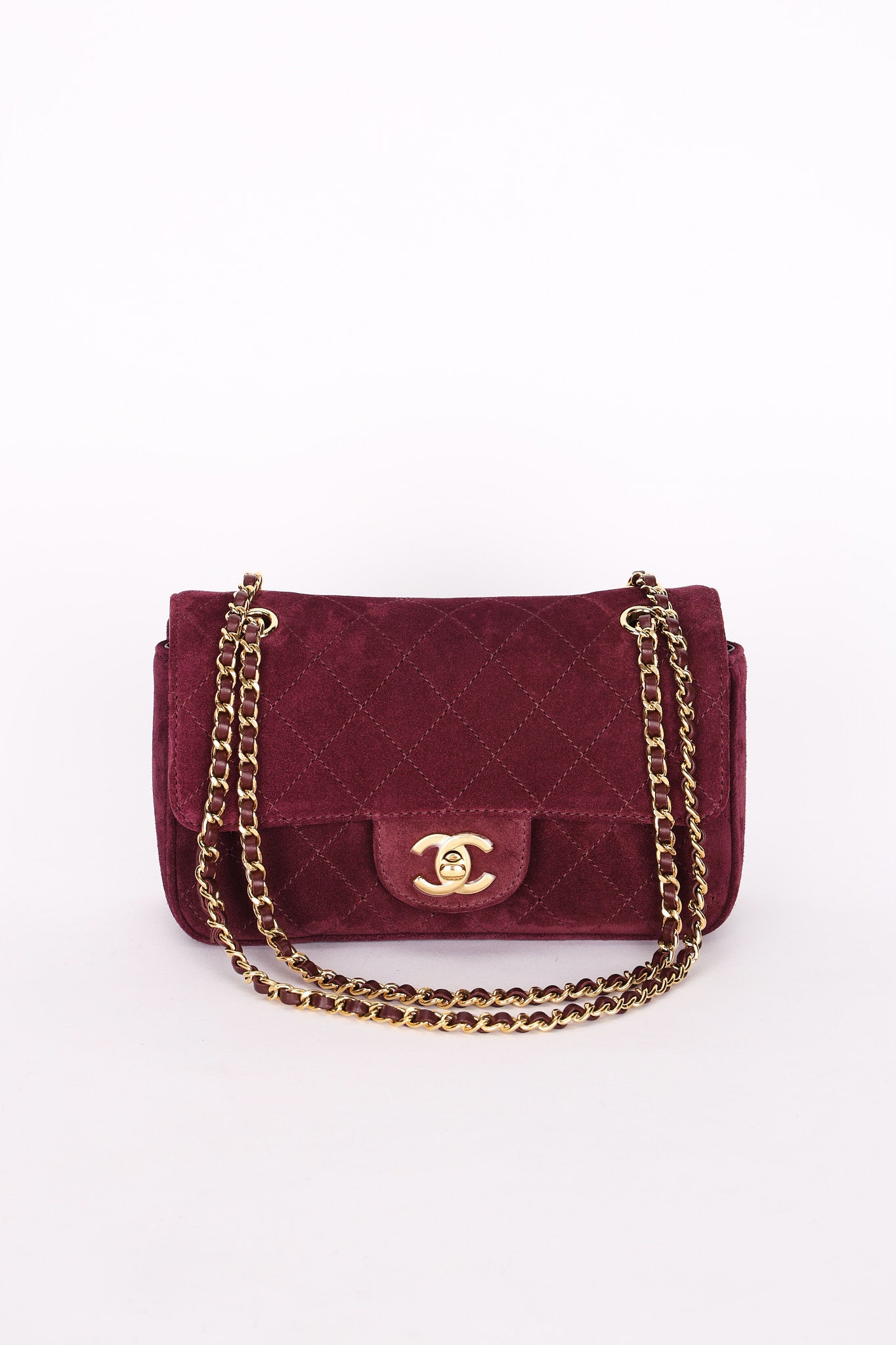 Chanel Mini Rectangular Purple Suede GHW