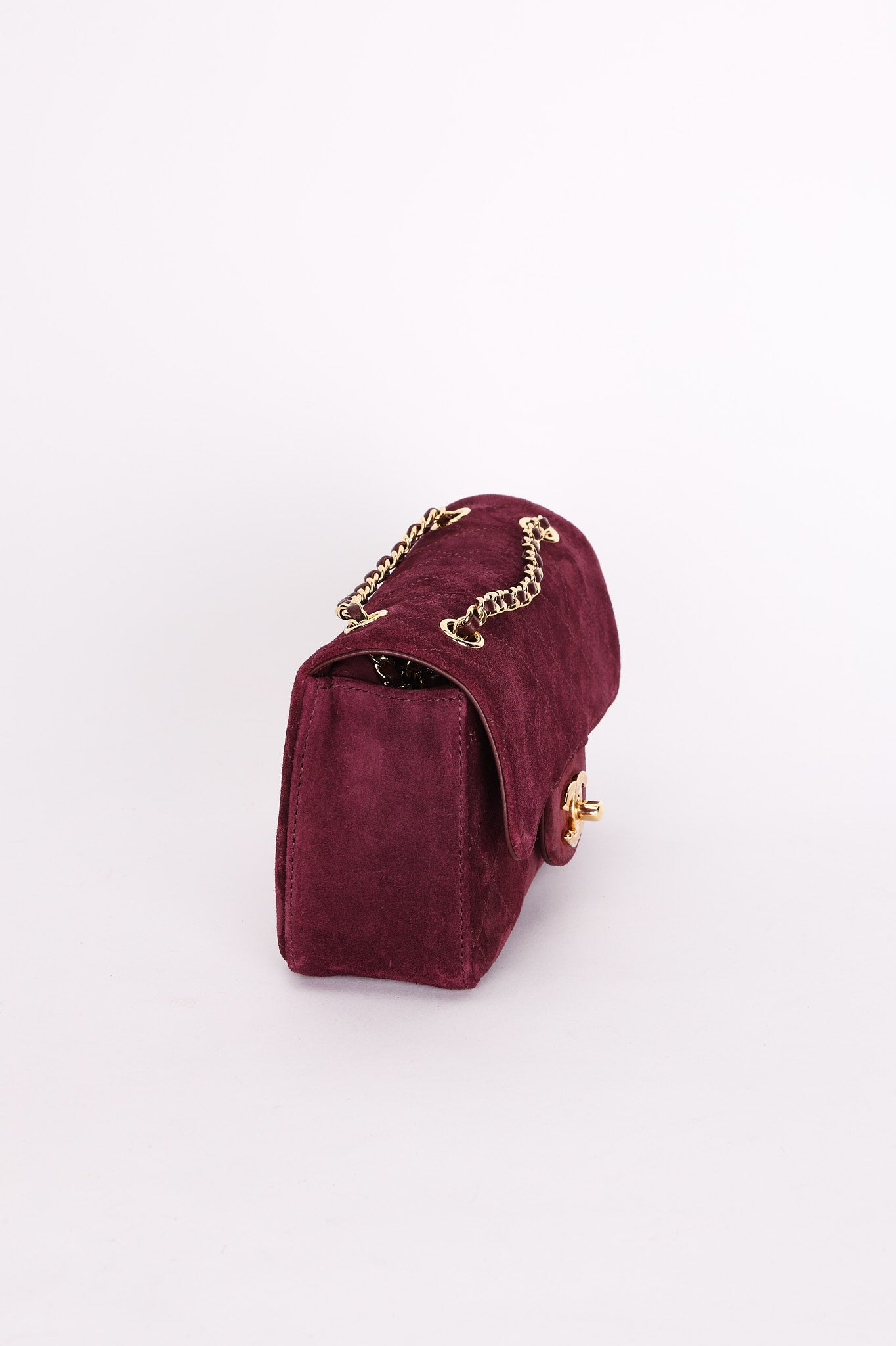 Chanel Mini Rectangular Purple Suede GHW
