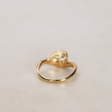 14K Yellow Gold Lab-Grown Yellow Pear Diamond Pavé Wave Ring, Size US 4.5