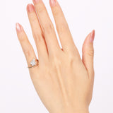 14K Yellow Gold Lab-Grown Pear Diamond Wave Band Ring, Size US 4.25