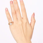 14K Yellow Gold Lab-Grown Pear Diamond Wave Band Ring, Size US 4.25