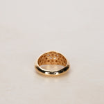 14K Yellow Gold Lab-Grown Oval Diamond Retro Ring, Size US 4.25