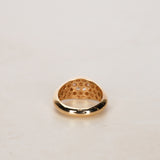 14K Yellow Gold Lab-Grown Oval Diamond Retro Ring, Size US 4.25