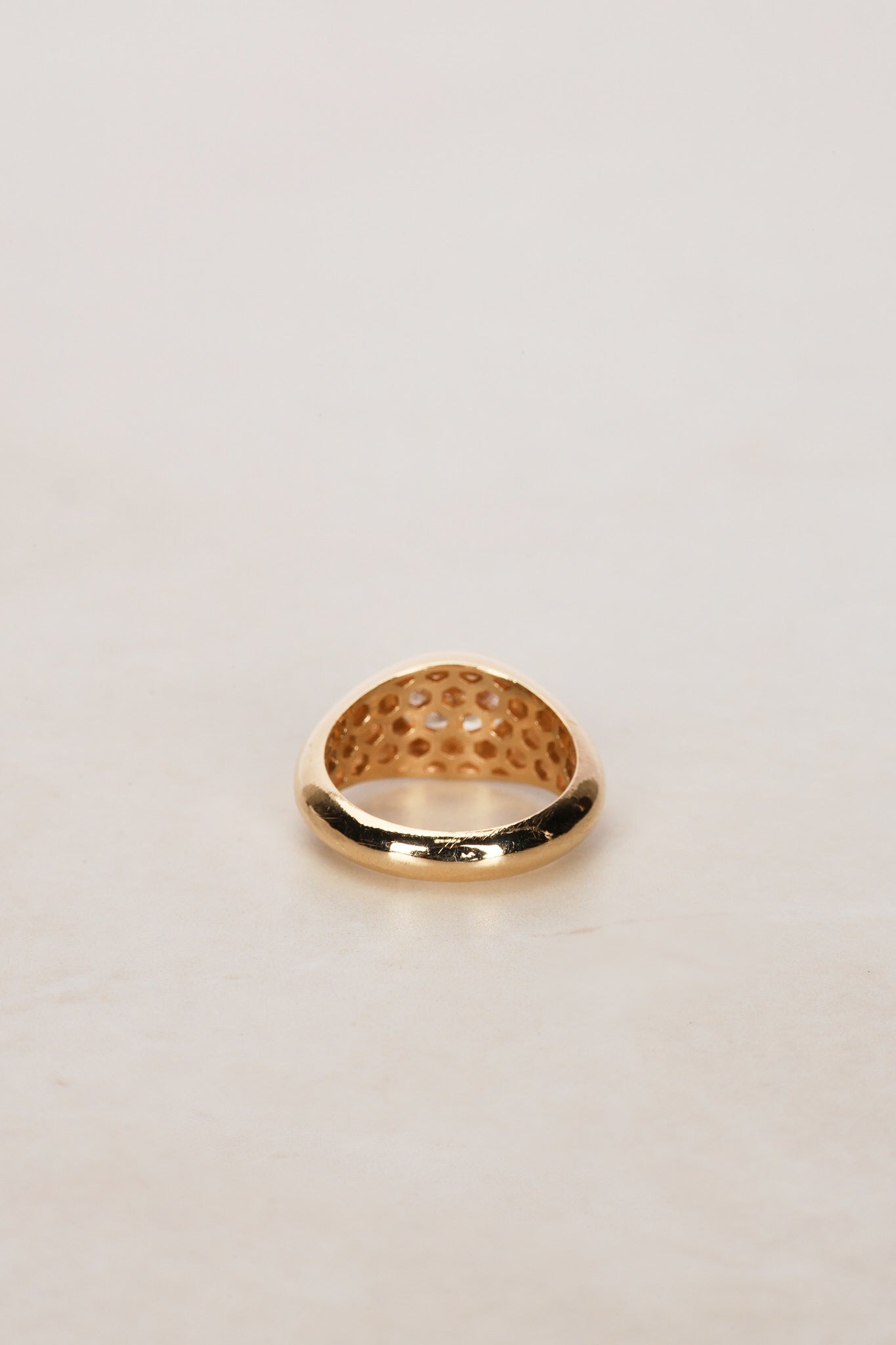 14K Yellow Gold Lab-Grown Oval Diamond Retro Ring, Size US 4.25