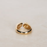 14K Yellow Gold Lab-Grown Pear and Yellow Square Toi e Moi Duo Ring, Size US 5.25